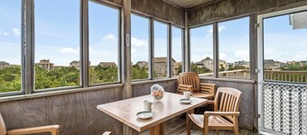 Ocean Views! Dog Friendly Home in Salvo w/ Hot Tub, Elevator, and Screened Porch