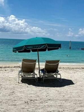 Sun loungers, beach towels