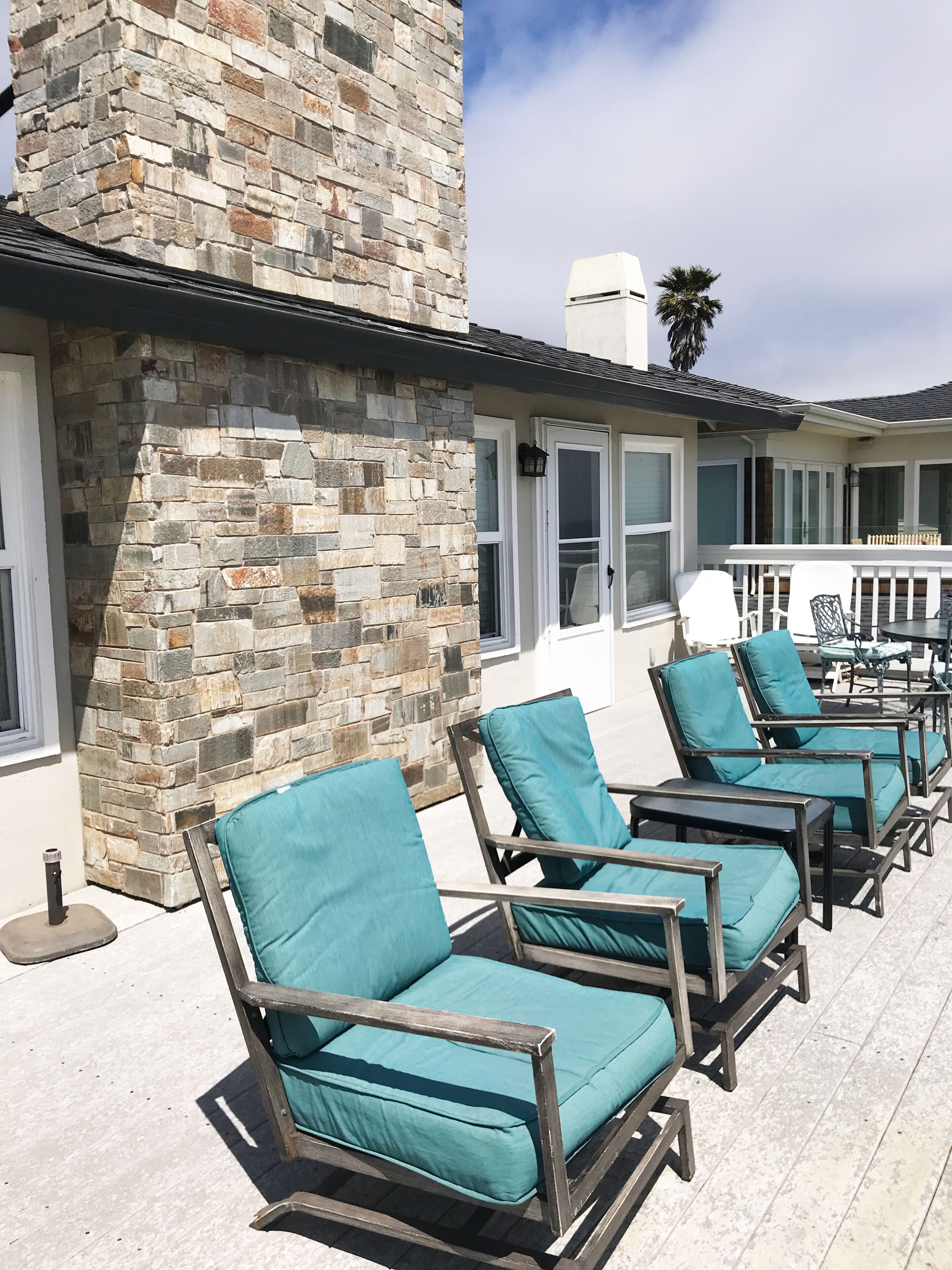 deck chairs and tables