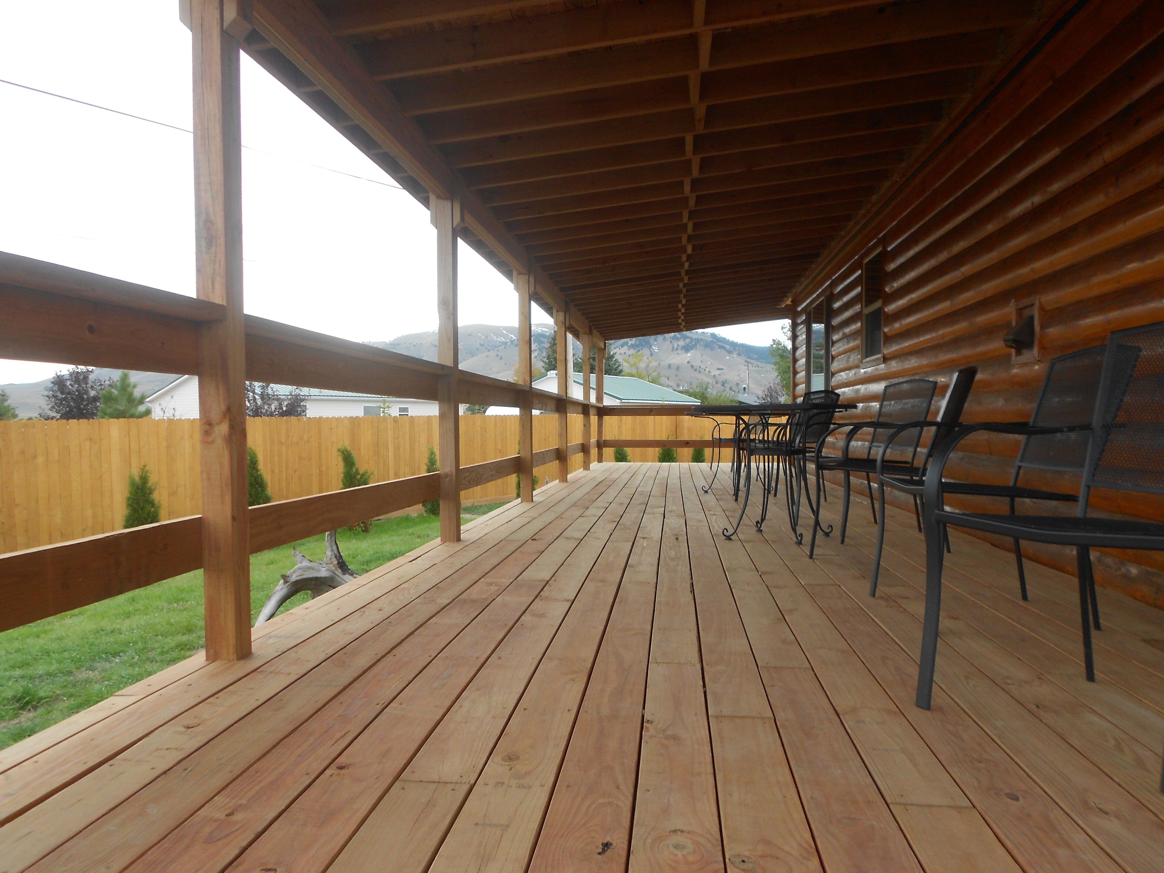 Covered Porch with Bald Mountain in Back