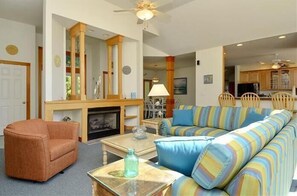 Smart TV, fireplace, DVD player, table football