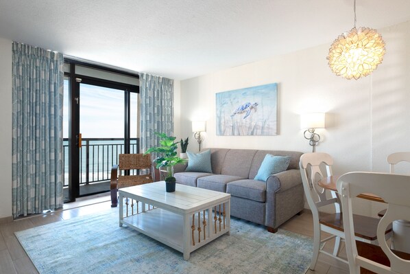 Smart TV, DVD player, books, music library