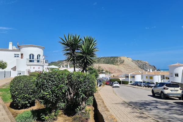 view to the beach and the ocean