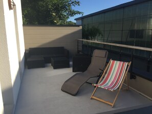 Terrace/patio - Apartment 80m2, for 6persons with terrace of 20m2, Beach in 3min-City to 5m (Granville)