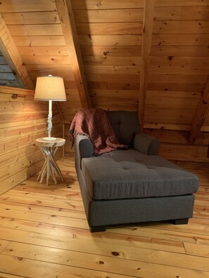 Smart TV, fireplace, DVD player, books