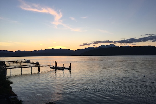 Enjoying the setting sun over the Olympics