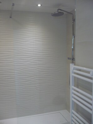 Shower, hair dryer, soap, toilet paper - WIMEREUX -Very nice apartment 50 m from the beach, South facing, beautiful Sea View from the Balcony (Wimereux)