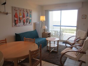 TV, DVD player, books, stereo