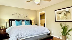 2 bedrooms, iron/ironing board, travel cot, WiFi