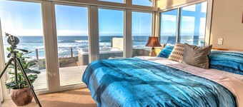 Ocean Front sur la plage de sable à Gleneden Beach! Ocean View Hot Tub! Dog Friendly! NUIT GRATUITE!