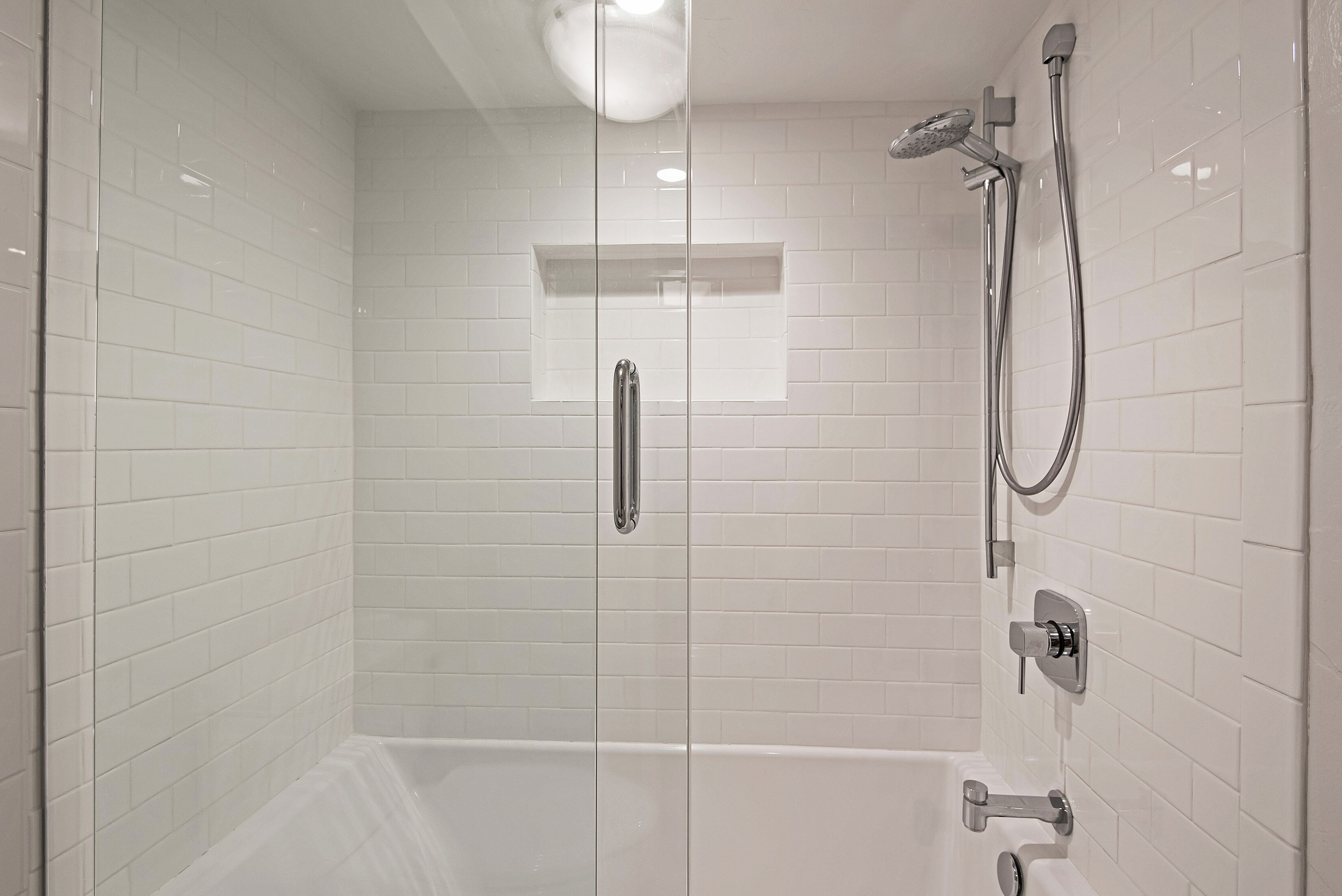 Soaker tub in the sauna bath. 
