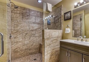 Bathtub, hair dryer, towels
