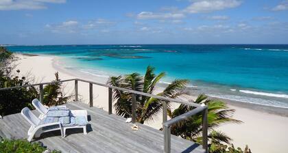 Oceanfront Glass House on Private Deserted Pink Sand Beach