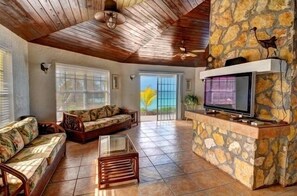 Smart TV, DVD player, books, music library