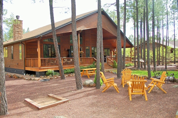 Backyard seating, horseshoes, hammock, games