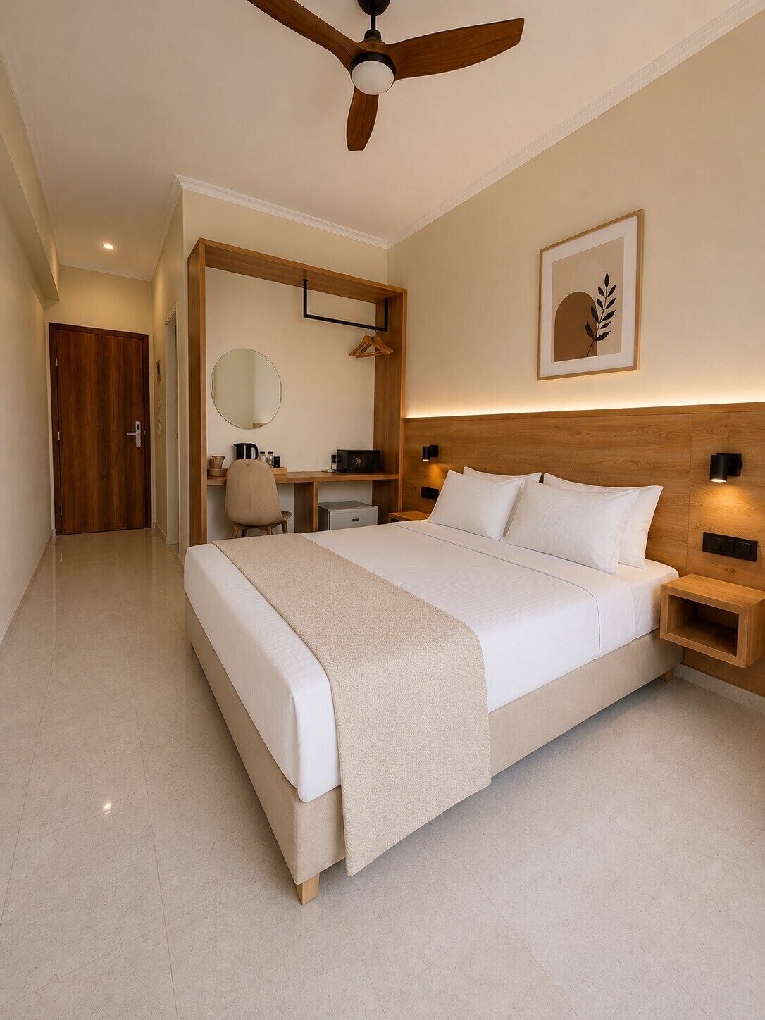 Double Room Sea View | Minibar, caja de seguridad en la habitación y escritorio 