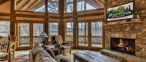 TV connectée, cheminée, lecteur de DVD