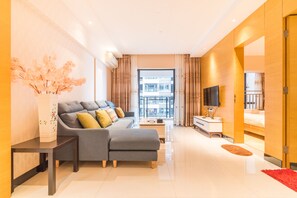 Deluxe appartement, 2 slaapkamers | Luxe beddengoed, verduisterende gordijnen, geluiddichte muren