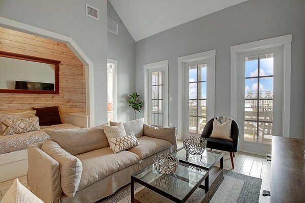 Smart TV, DVD player, books, video library