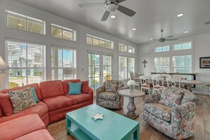 Smart TV, DVD player, books, video library