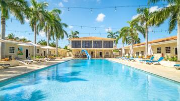 2 outdoor pools, open 7:00 AM to 11:00 PM, free cabanas, pool umbrellas