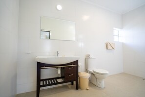 Suite Grand, 1 habitación, no fumadores, vistas a la piscina | Servicios del cuarto de baño | Ducha y cabezal de ducha tipo lluvia