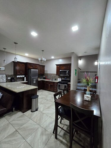 Modern, spacious King and Queen Suite. Sleeps up to 10