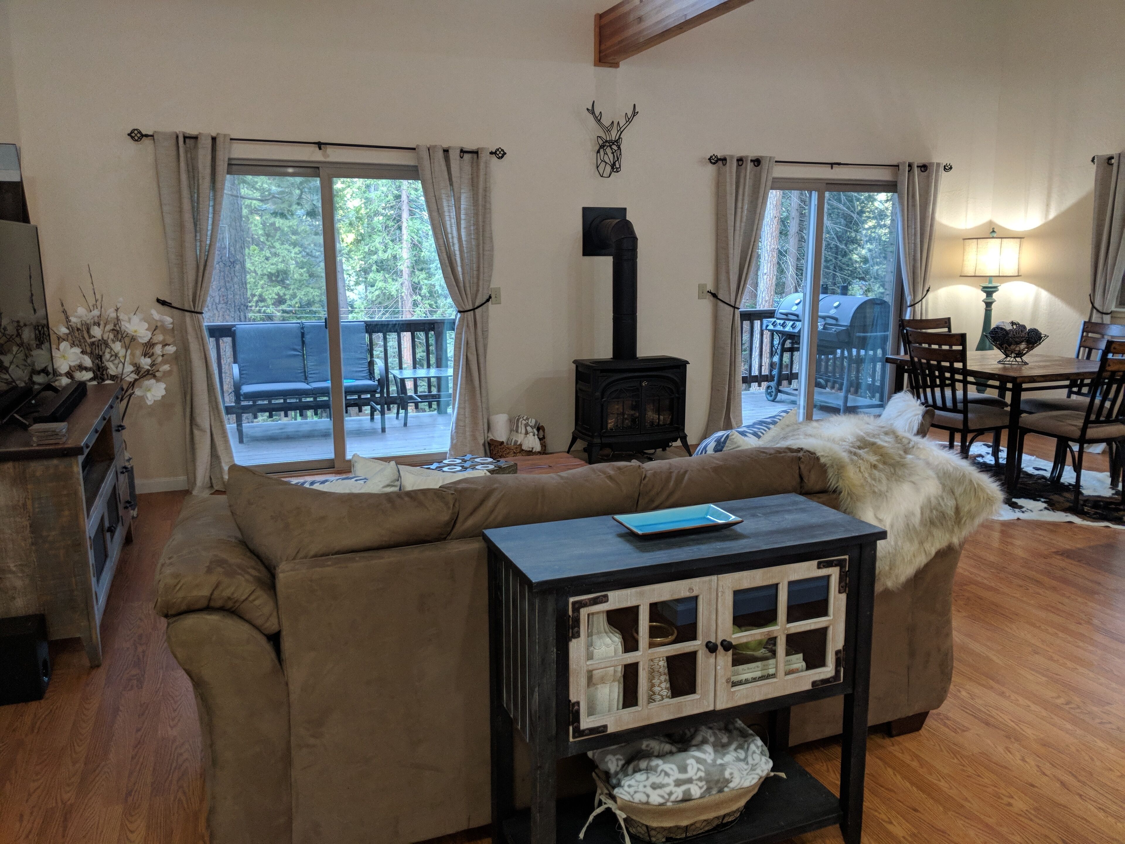 TV, video games, DVD player, video library