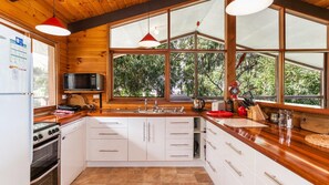 Fridge, microwave, dishwasher, coffee/tea maker