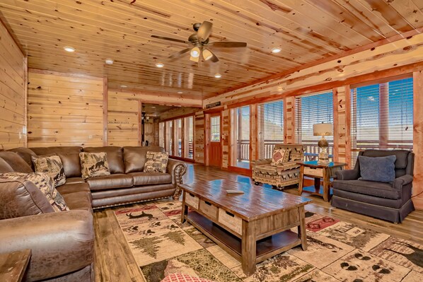 TV, fireplace, video games, DVD player