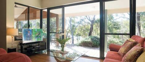 TV, fireplace, offices