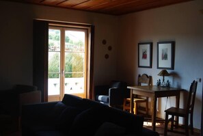 TV, fireplace, table football, ping pong