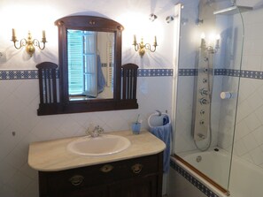 Bathtub, hair dryer