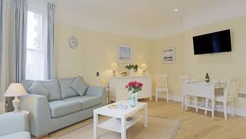 TV connectée, cheminée, lecteur de DVD