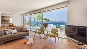 TV connectée, cheminée, chaßne hi-fi