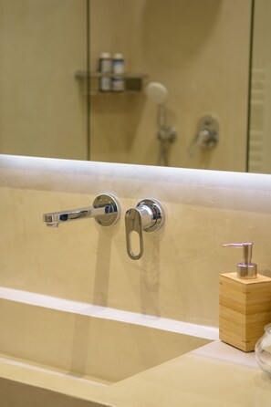 Shower, hair dryer, towels, soap - Summer Breeze! Airy, spacious and fully equipped sea view apartment. (Ag. Nikolaos)