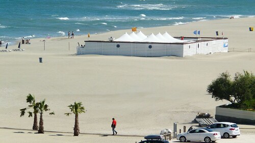  F3 auf dem Strand, Parkplatz, super Panorama 180 ° Blick, Top Position