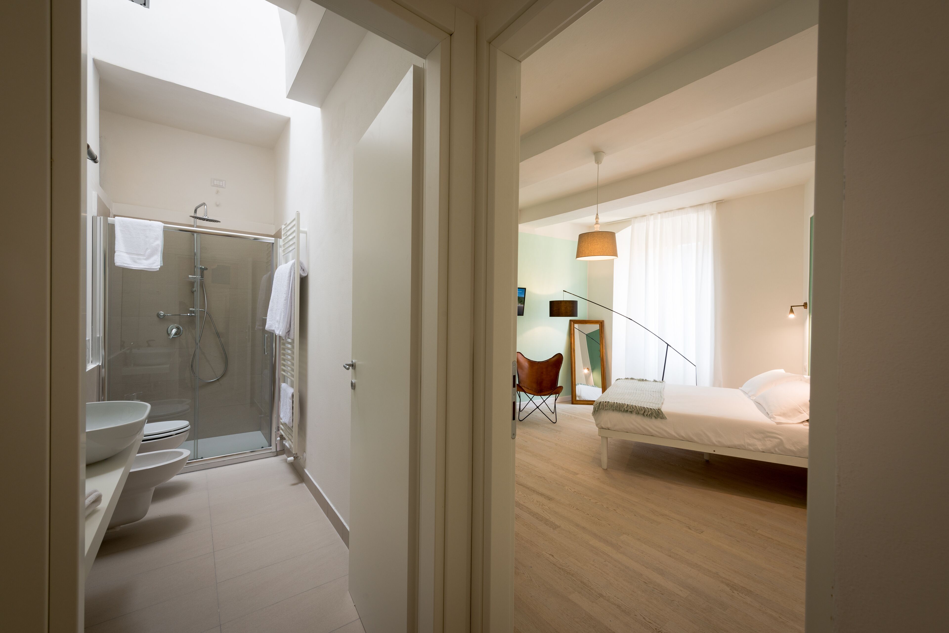 Shower, free toiletries, hair dryer, slippers