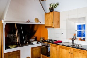Fridge, microwave, oven, toaster