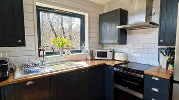 Fridge, microwave, dishwasher, coffee/tea maker
