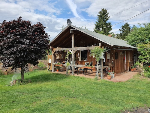 lovingly furnished cottage with terrace in the countryside 