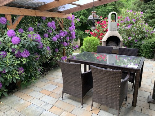 Kamin Ferienhaus mit Sauna, Pool und Whirlpool