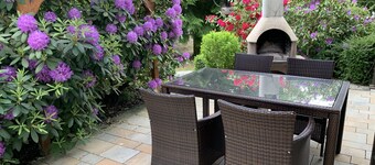 Med bastu och öppen spis