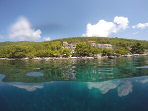 Pool - Top apartment for 4-5, south. Location, right on the sea, boat dock, bike hit! (Blato)