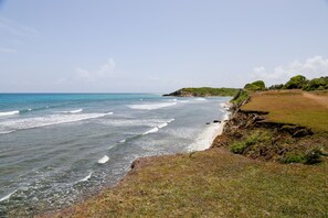 On the beach, beach towels