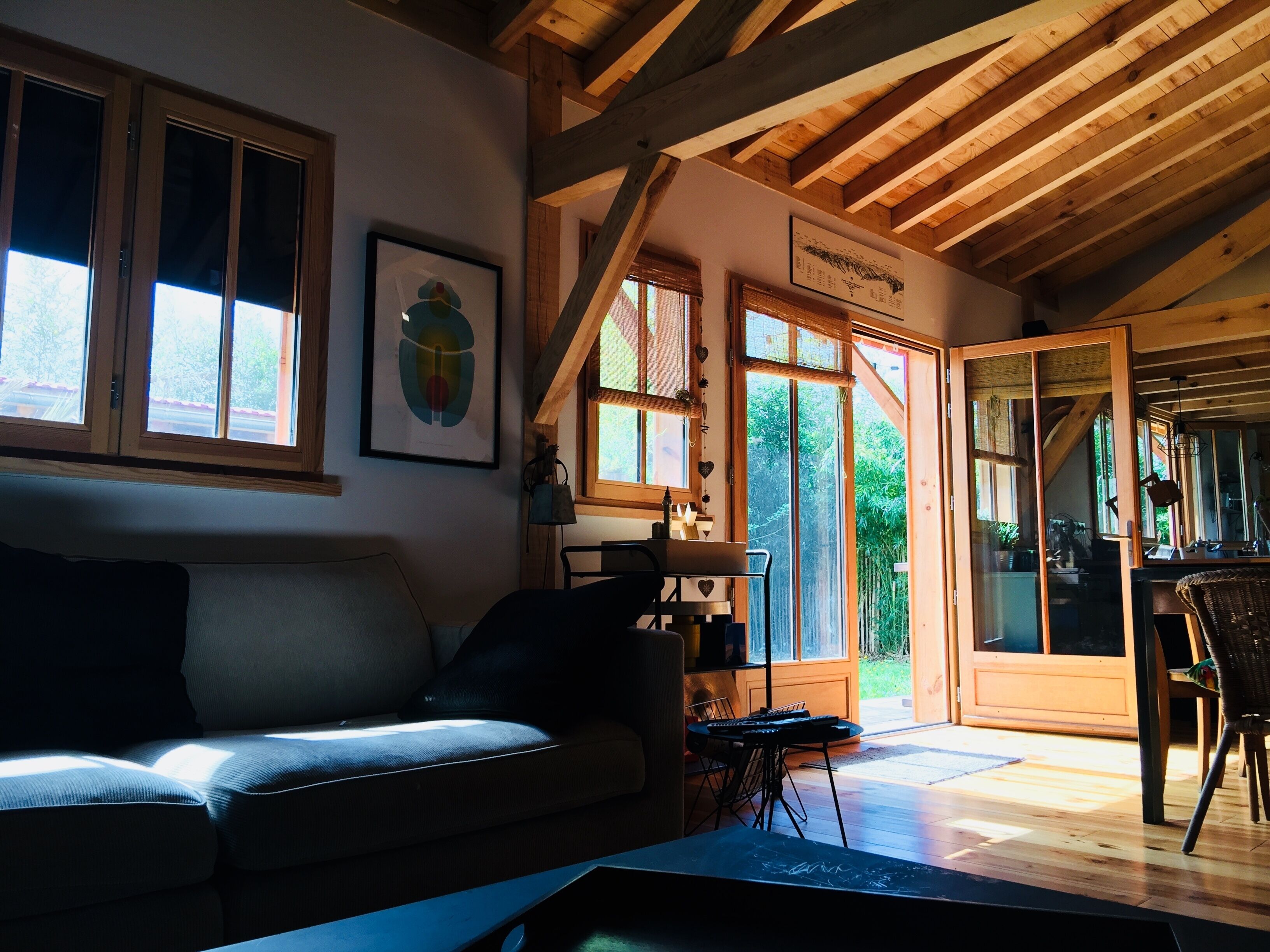 friendly house, timber construction, traditional exposed beams
