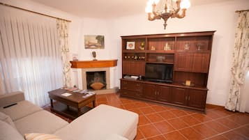 TV, fireplace, DVD player