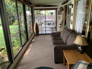 Smart TV, fireplace, video games, DVD player