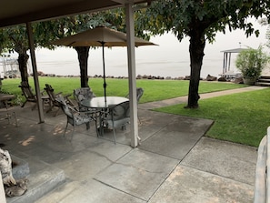 Lake view from house, hot tub & patio. 