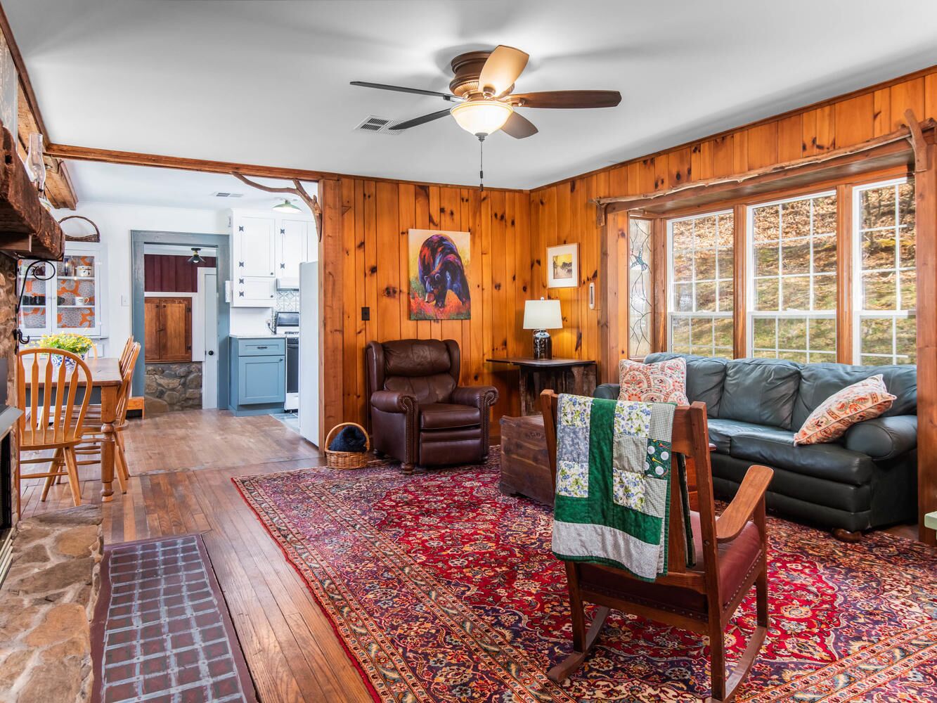 2 Gorgeous mountain homes surrounded by forest, babbling creek, just off Parkway